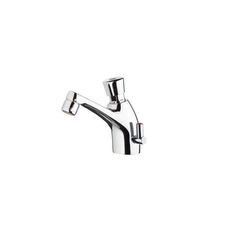 Basin mixer, timed 8/12 seconds in chromed brass MCM 900700