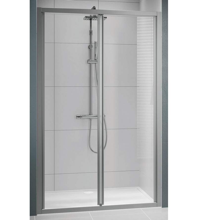 Porta per doccia 90 cm apertura 2 ante a soffietto installazione in nicchia Novellini Lunes 2.0 S
