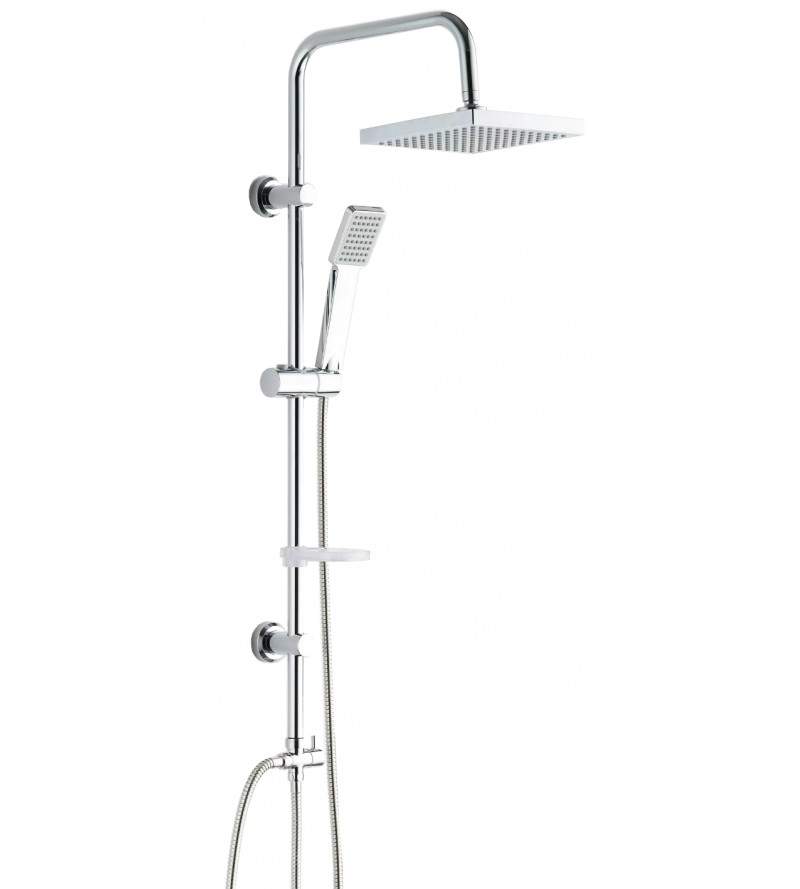 Shower column without mixer in chrome color, square model Damast Nature 18186