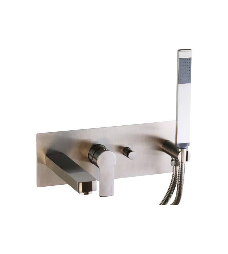 Built-in bath mixer in brushed steel colour Paffoni Tango TA001ST