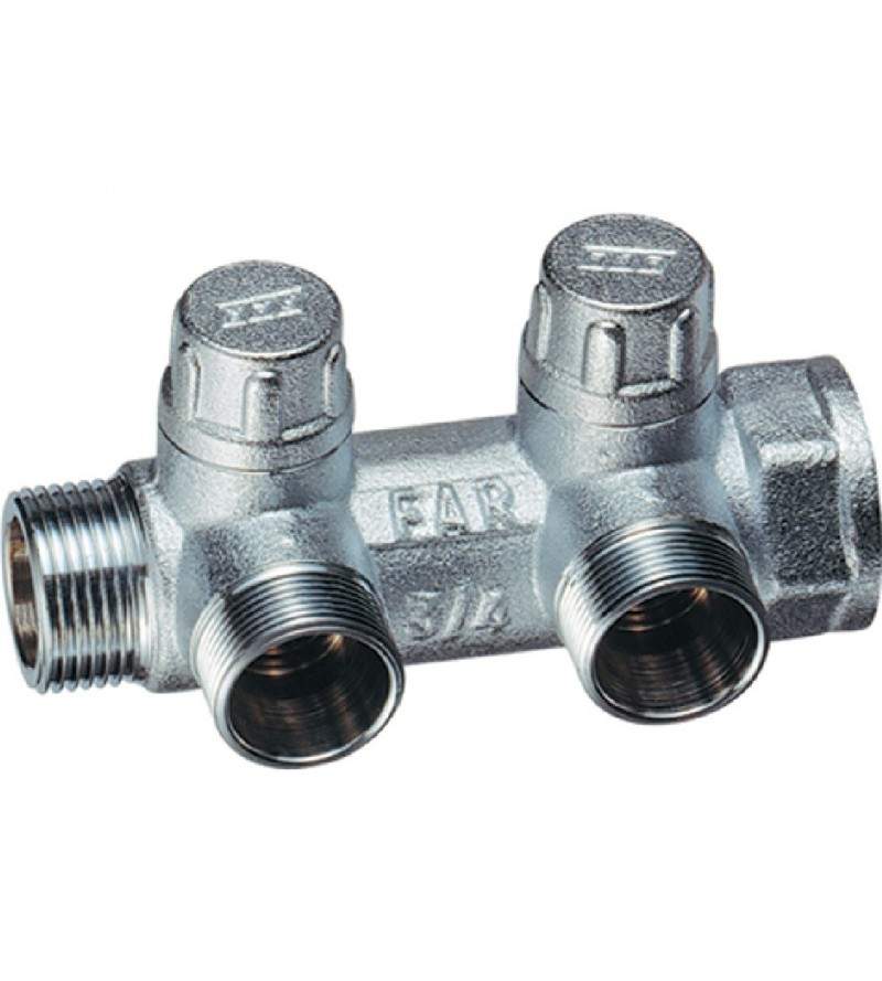 2 port male-female modular manifold with regulating valves FAR 3875