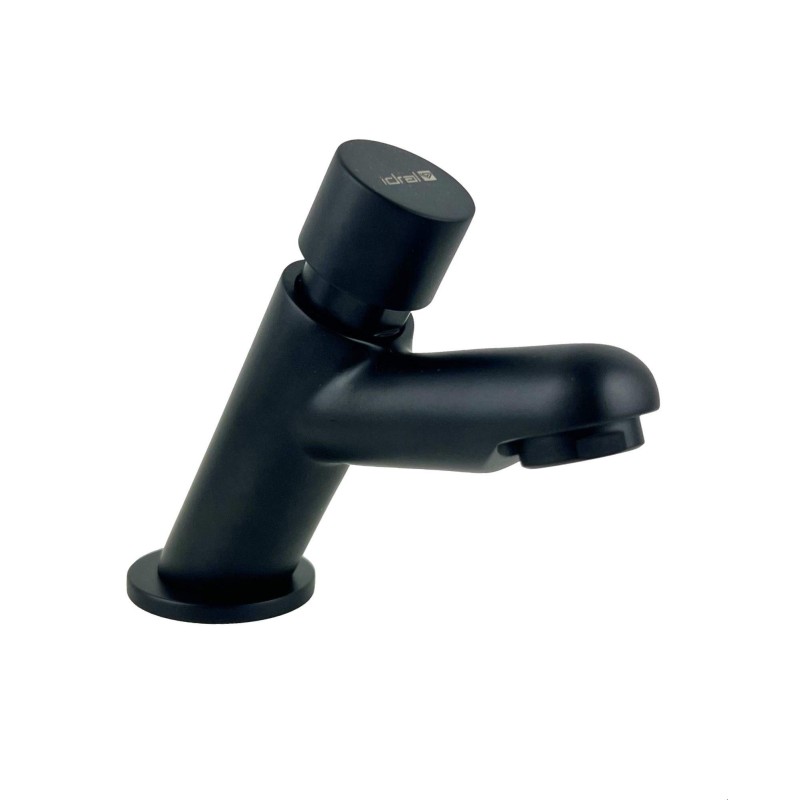Single water tap with 15 second timer in matt black colour IDRAL 08210-VAR