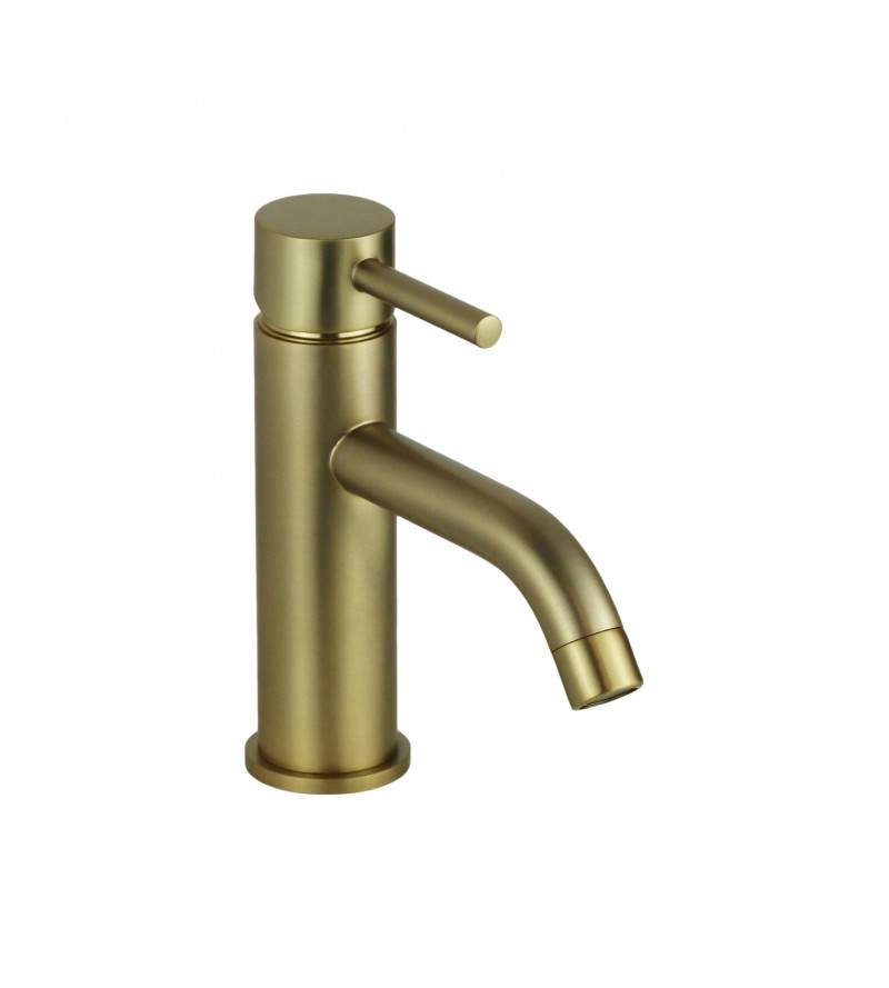 Round model basin mixer in brushed gold color Pollini Jessy MXLAMCMMCOS
