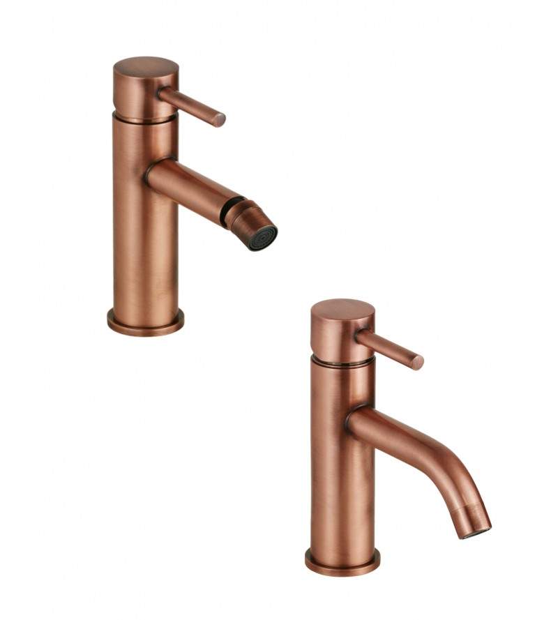 Bathroom set in copper color complete with sink and bidet Pollini Jessy KITJES1RA