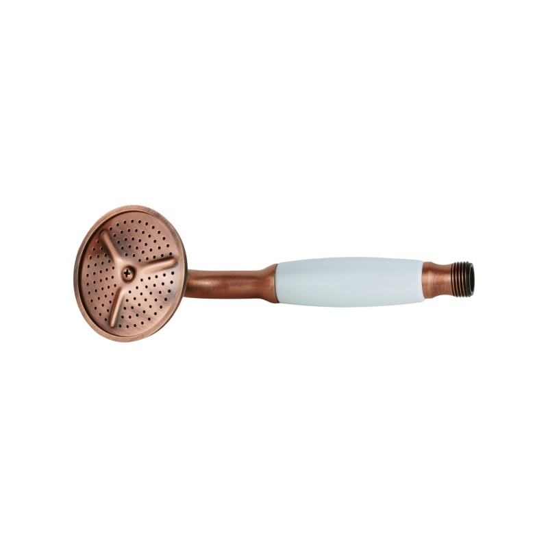 Ducha de mano en latón copper con maneta blanca Pollini Acqua Design Niky DOC2300.B.D.RA.S