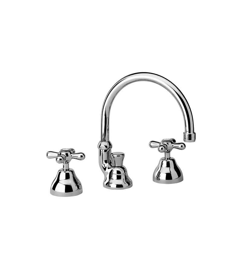3-hole basin mixer with adjustable spout Paini Liberty 17CR214