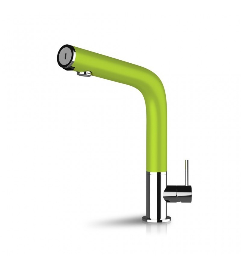 Electronic kitchen sink mixer with dual sensor technology in green color DMP Hello 200 86805