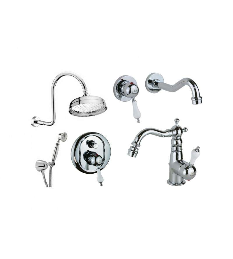 Wall mounted basin mixers set, bidet and shower kit in chrome color Nice Funny KITFUNNY7CB