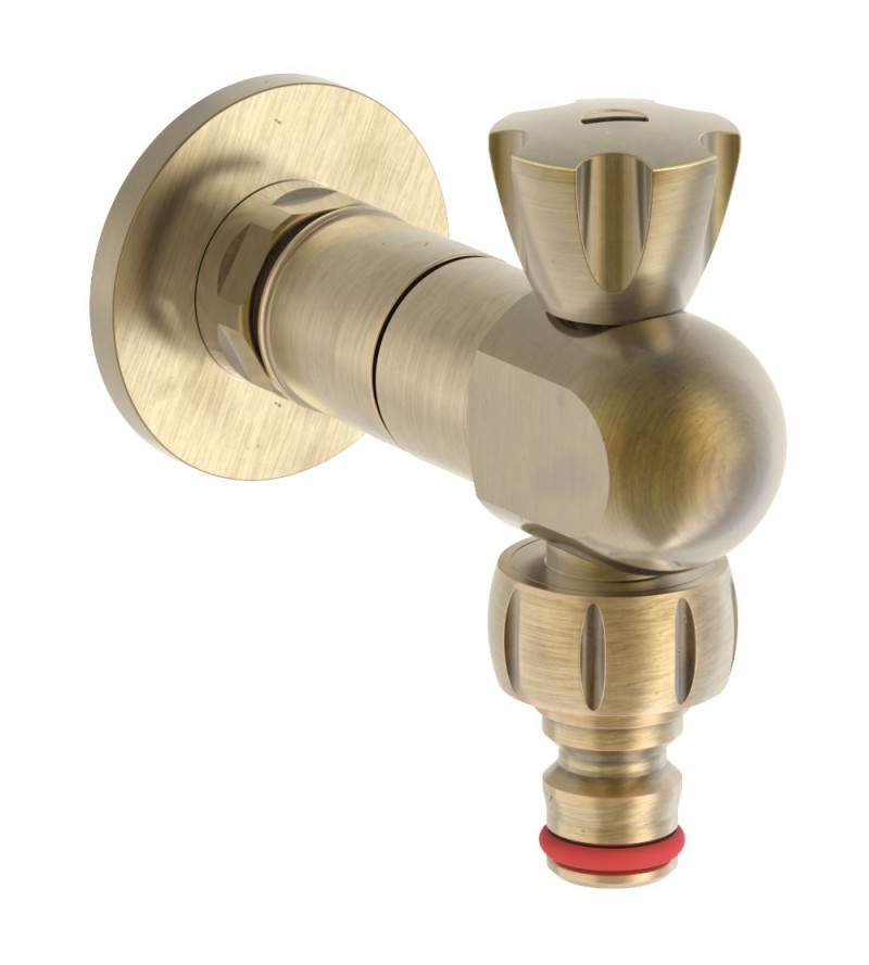 Brass bronze plated rapid fitting INGENIUS garden tap  with 3/4”G hose connector IG400GB