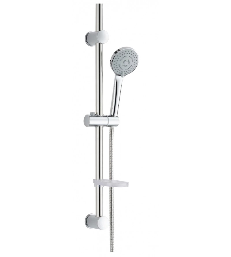 Shower sliding rail with height-adjustable wall support Damast Nature 18182