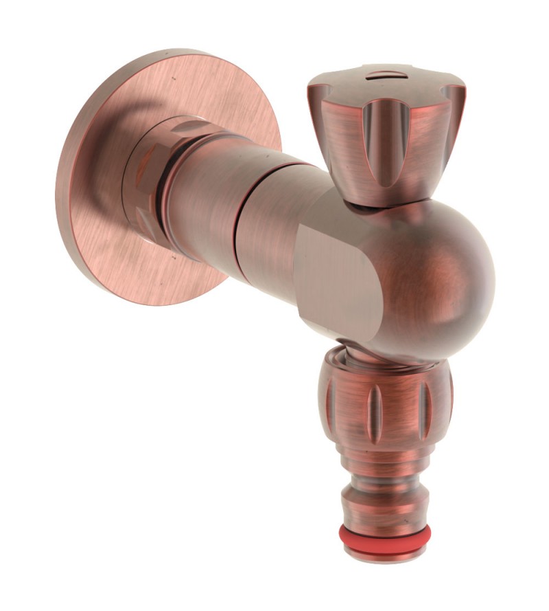 Brass copper plated  rapid fitting INGENIUS garden tap  with 1/2" hose connector for universal garden components IG450GR