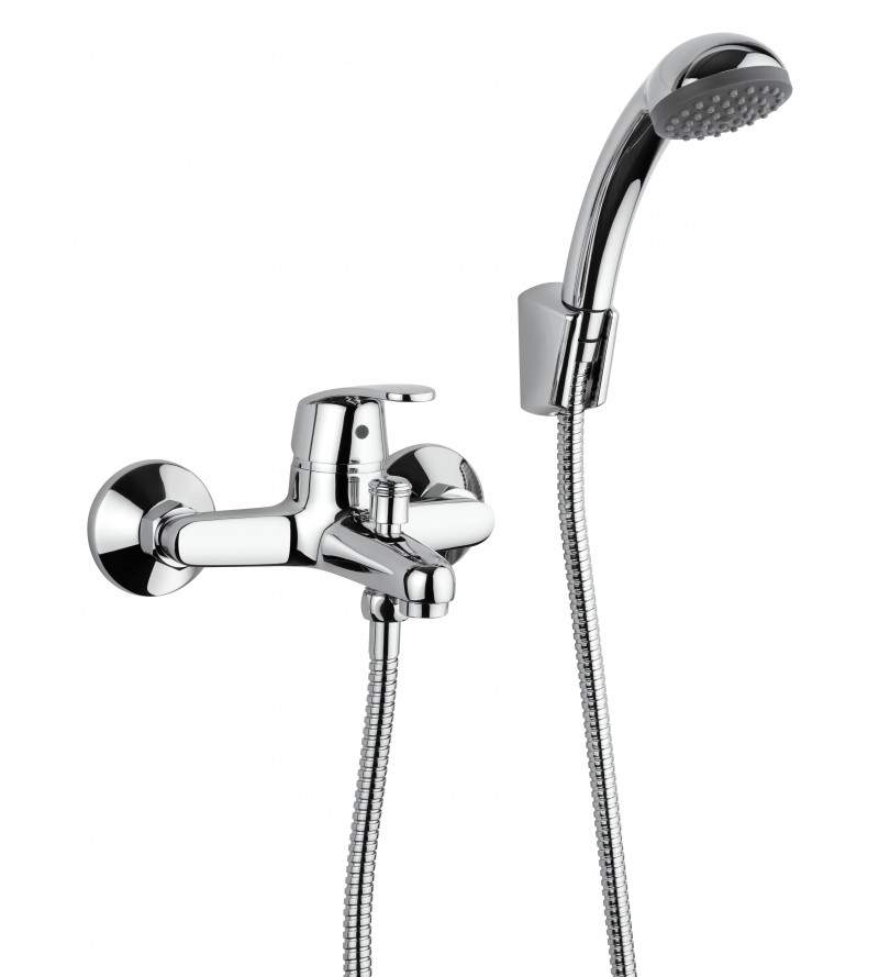 External bath mixer with hand shower and support Piralla Ofelia 0FE00002A22