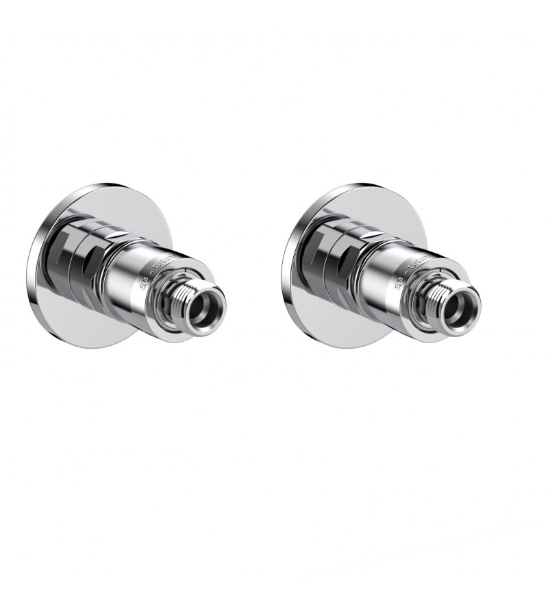 Pair Round brass chrome plated rapid fitting for 3/8"G hoses connection.  INGENIUS IGBTKT07