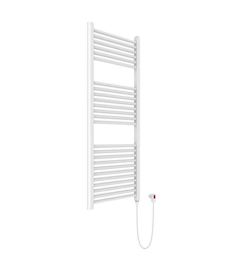 White electric towel warmer with thermolimiter 120 x 50 cm Ercos Tekno ASTEEF901005001200