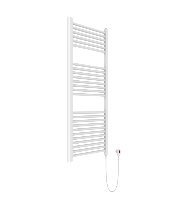 White electric heat-limited towel warmer 150 x 50 cm Ercos Tekno ASTEEF901005001500