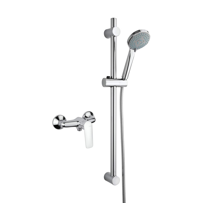 Tap set for shower cabin with external mixer and sliding rail Piralla Lago KITLAGO4CR