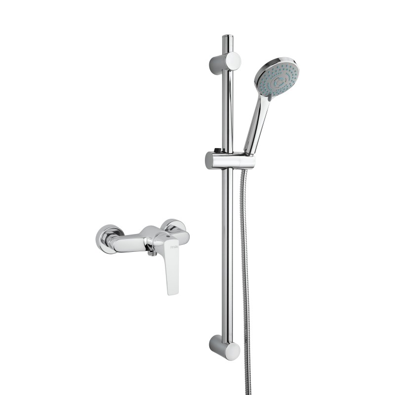 Tap set for shower cabin with external mixer and sliding rail Piralla Iceberg KITICE6CR