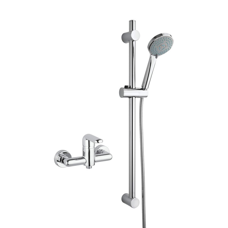 Shower cabin tap set complete with mixer and sliding rod Piralla Last KITLAST5CR