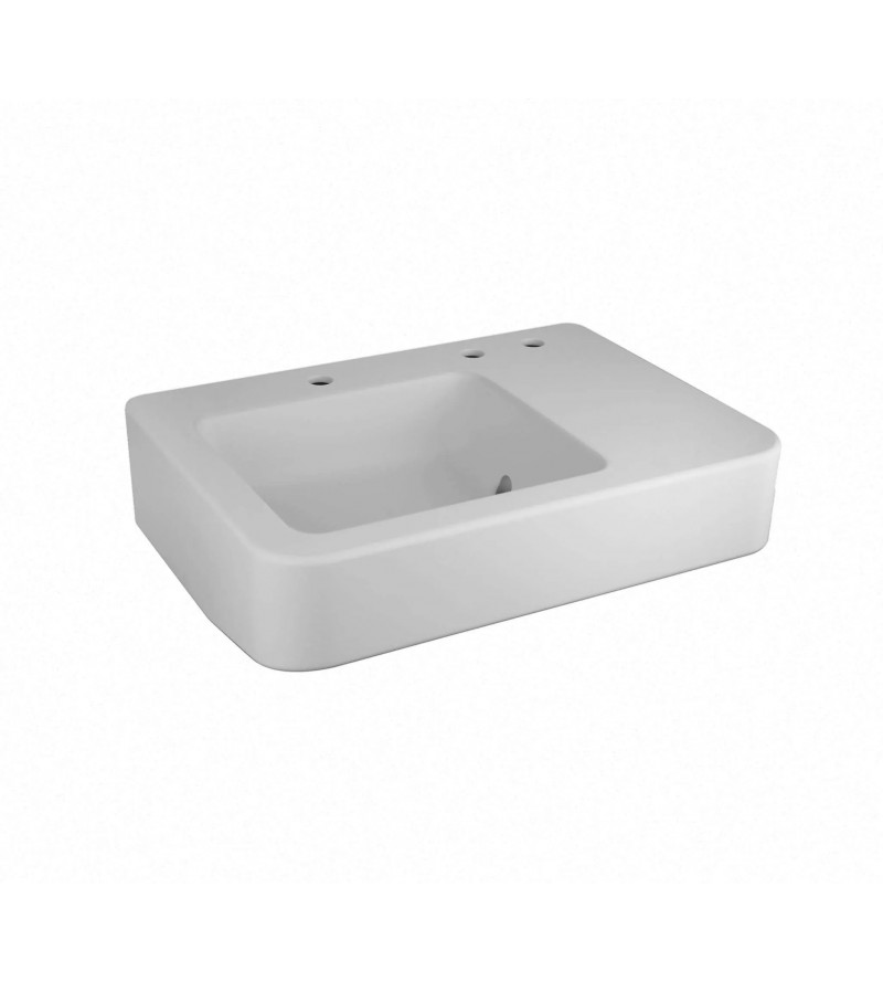 Washbasin for countertop or wall installation with side holes Mamoli Montecatini Gio Ponti 40010000000J