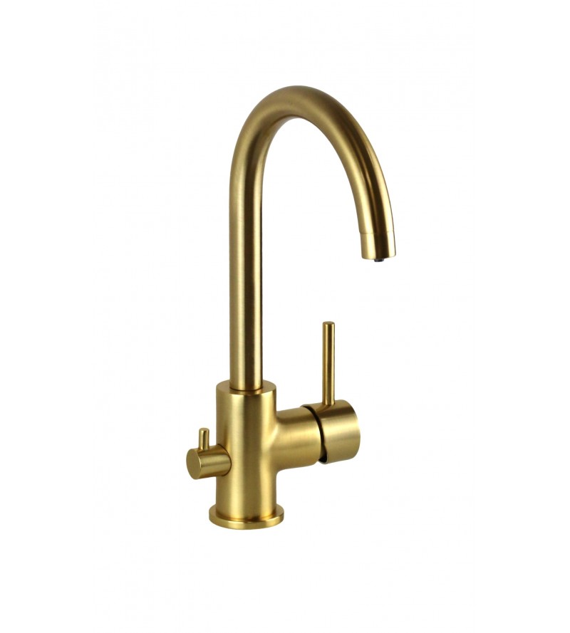 3-way kitchen sink mixer for purified water, brushed gold colour NICE 290044OS