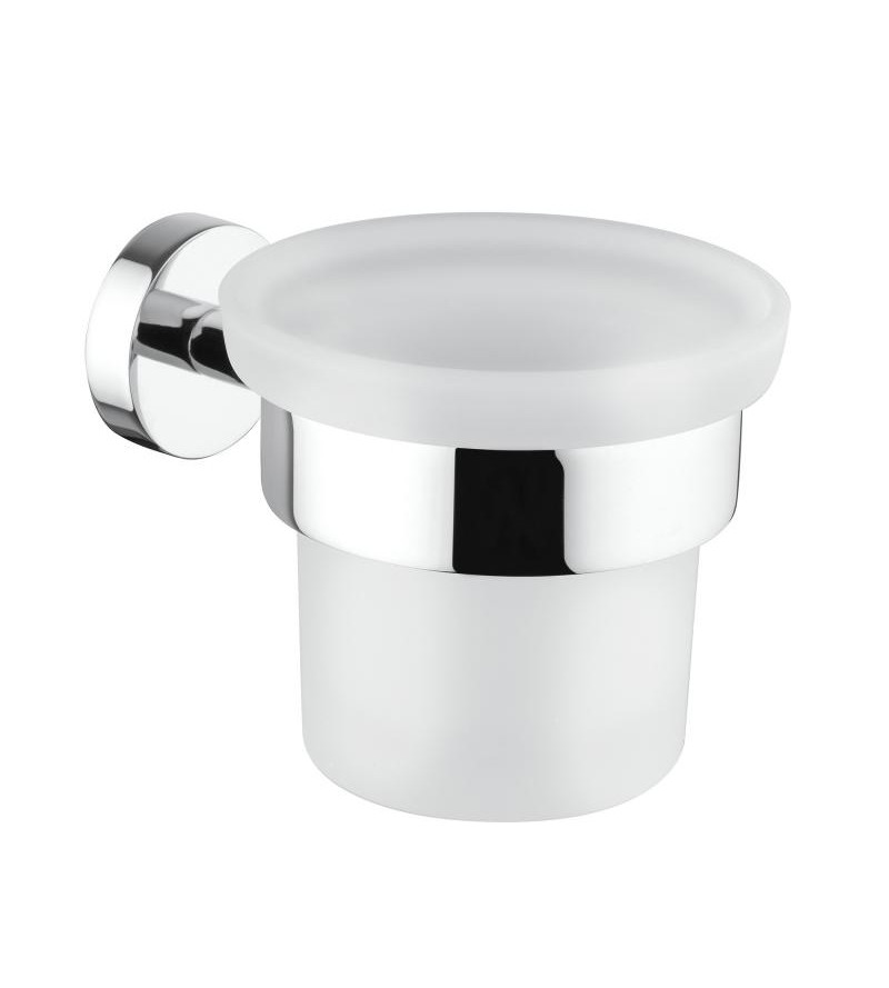 Glass cup holder with satin glass, screw fixing Mamoli 000006750001