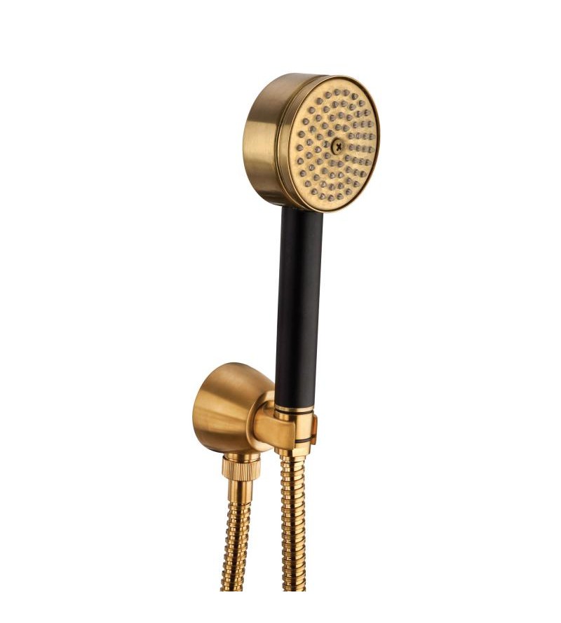 Shower set with water plug and hand shower in brushed brass color Mamoli Gio Ponti 0000FR14002G