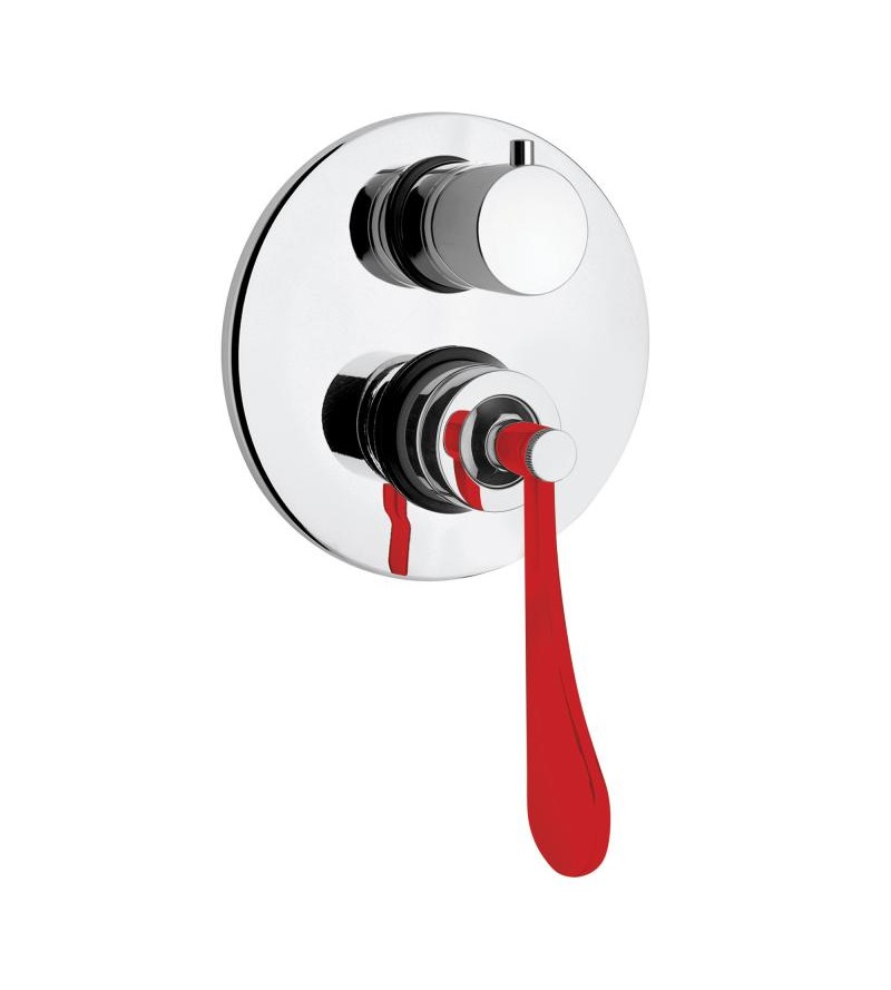 Built-in shower mixer with 2-way diverter and red lever Mamoli Paola&TheBathroom 294900000C21