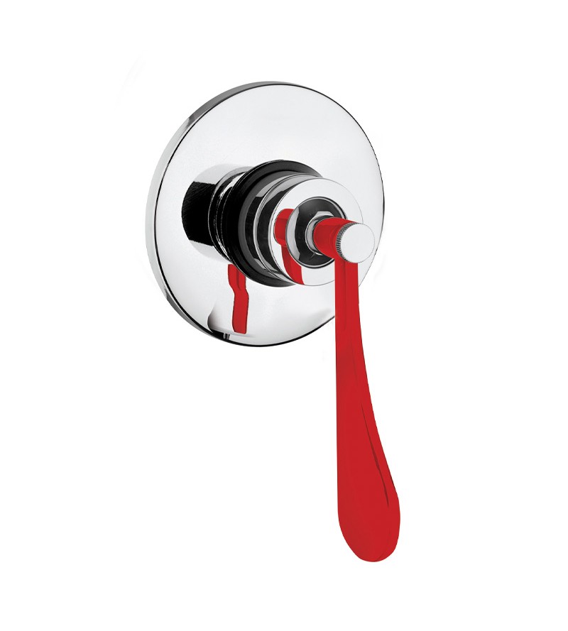 Built-in shower mixer with 1 outlet with red handle Mamoli Paola&TheBathroom 394600000C21
