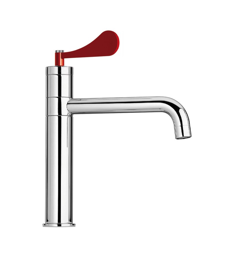 Single lever kitchen sink mixer with red lever Mamoli Paola&TheKitchen 794500000C01