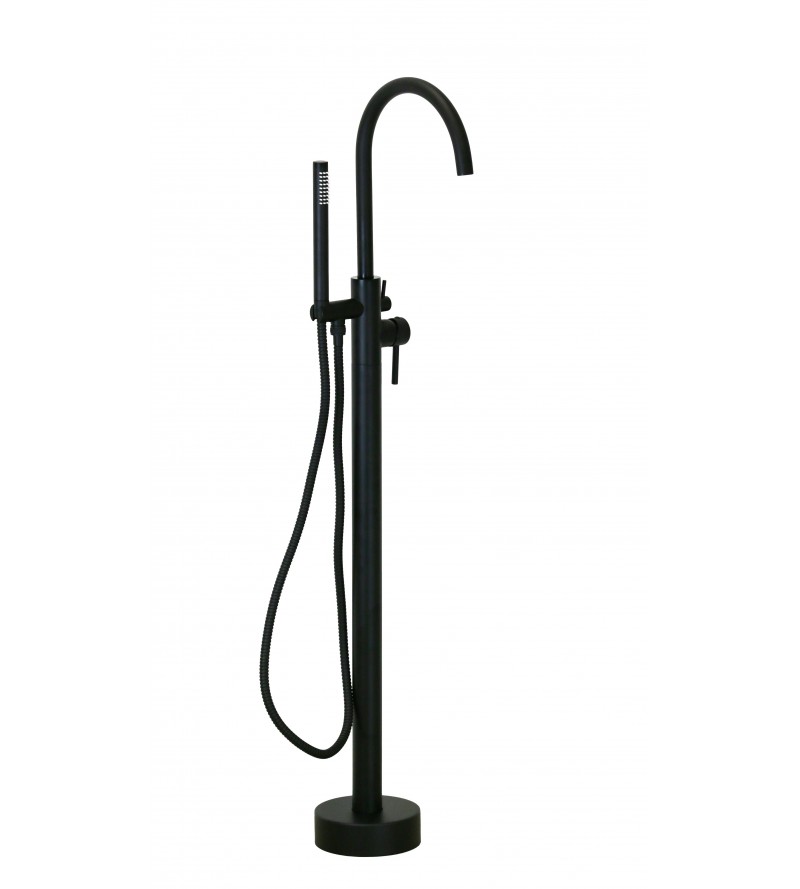 Floor-standing bathtub mixer in matte black colour Pollini Jessy CL2166CC3NO