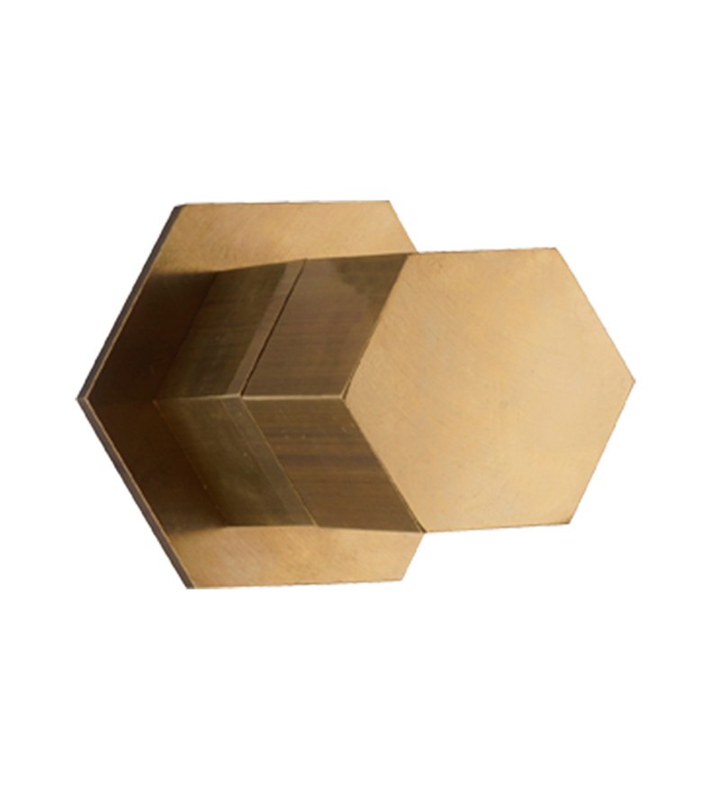 Built-in diverter with 2 outlets in natural brass hexagonal model Mamoli Hexagonal 255200000027