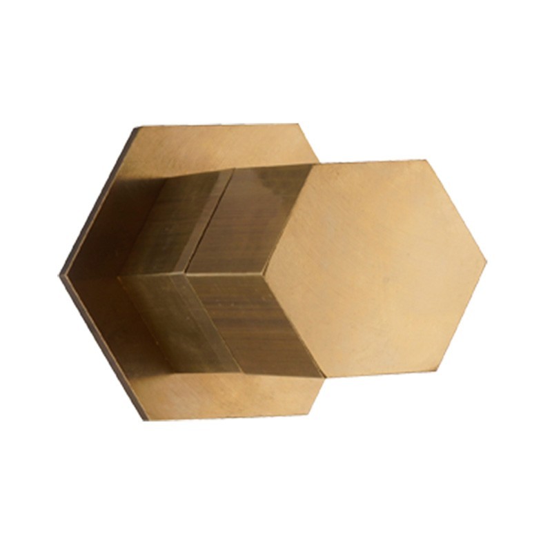 Inverseur à encastrer avec 2 sorties en laiton naturel modèle hexagonal Mamoli Hexagonal 255200000027