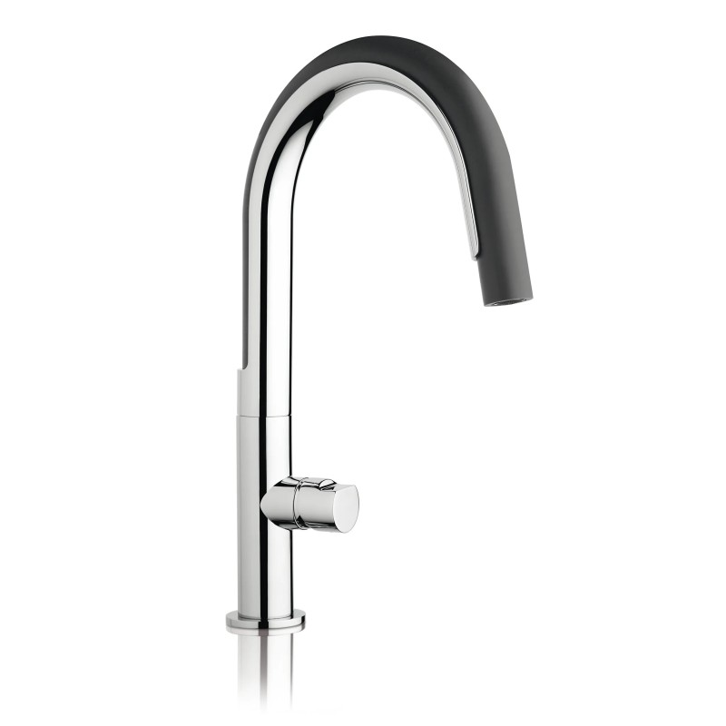 Single lever kitchen sink mixer with gray silicone hand shower Mamoli Cook 740800000001
