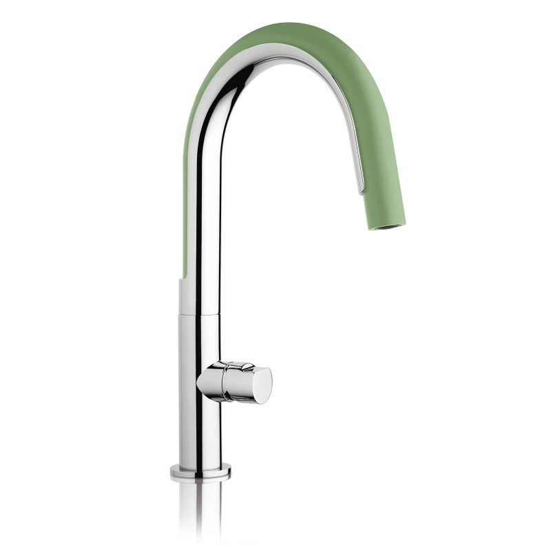 Single lever kitchen sink mixer with green silicone hand shower Mamoli Cook 740800000V01