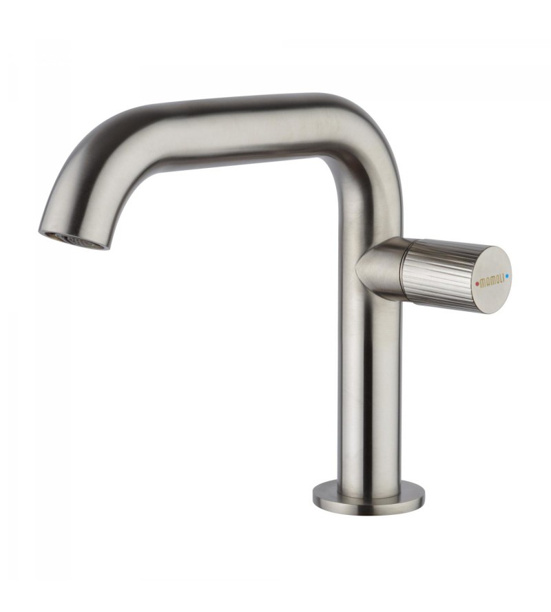 Single-lever washbasin mixer in brushed steel color Mamoli Tuttodunpezzo 47100000005A