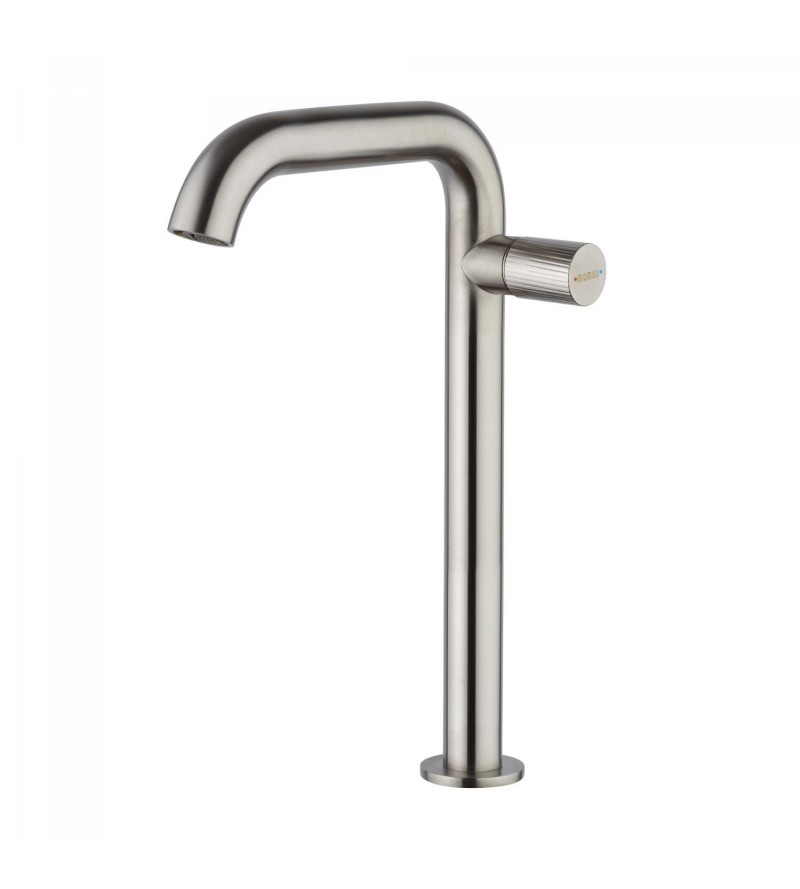 High single-lever basin mixer in brushed steel color Mamoli Tuttodunpezzo 47160000000A
