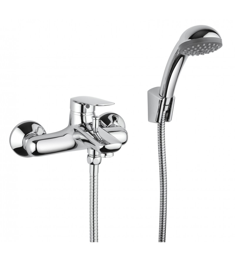 Bathtub mixer with shower support in chrome-coloured brass Piralla Lago 0LG00002A22