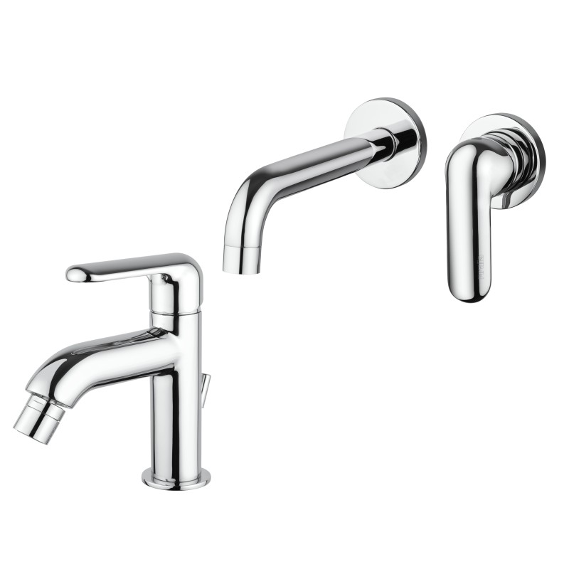 Wall-mounted sink and bidet mixer set in chrome colour Piralla Last KITLAST4CR