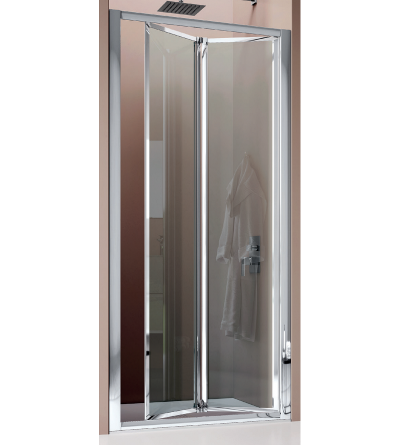 Shower door with 2 folding doors, installation in a 70 cm niche Samo America B6831ULUTR