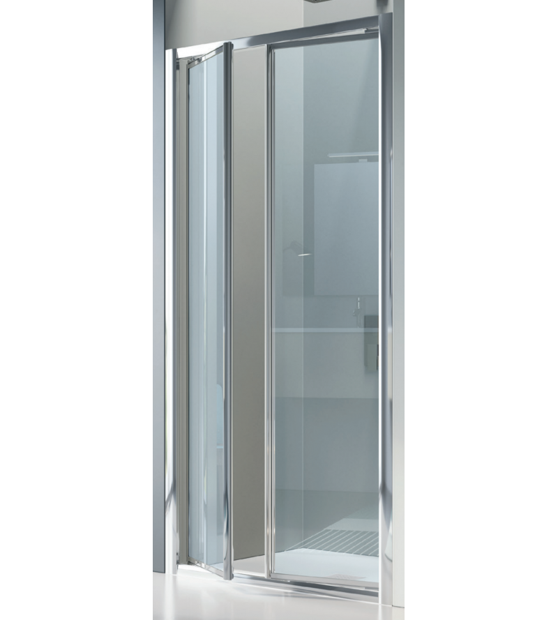 Installation de cabine de douche en niche avec portes battantes de 80 cm Samo America B6827ULUTR