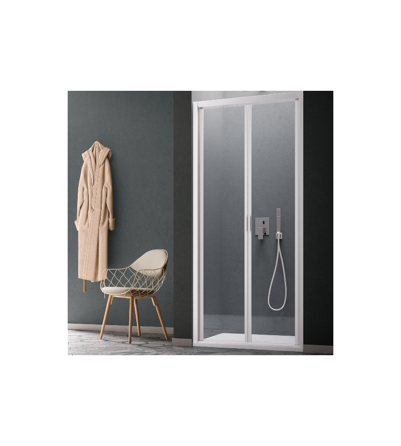 Cabine de douche, modèle ouverture carré, installation dans une niche de 90 cm Samo America SP B6335L91TR