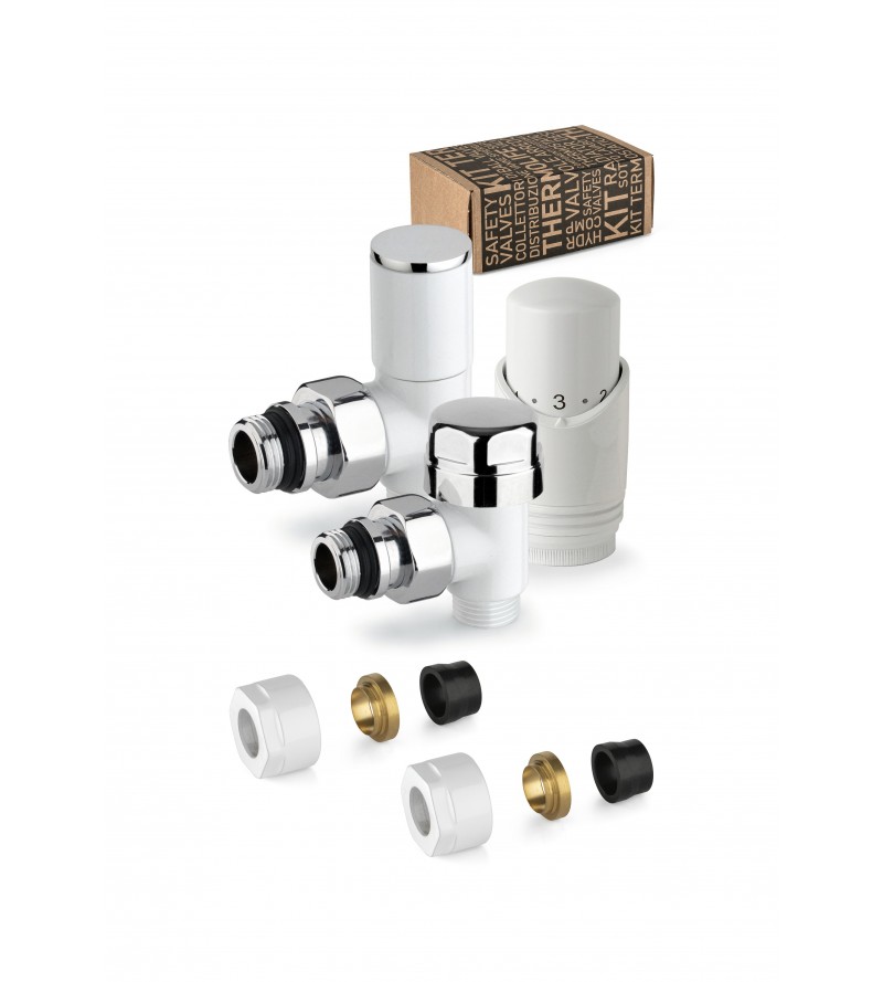 White thermostatic furnishing valve kit with copper pipe connection APM 100KB 015 R 12