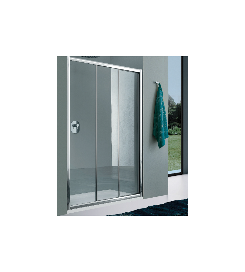 Shower screen 90 cm for niche with sliding opening with 3 doors Samo America 4 B6410ULUTR