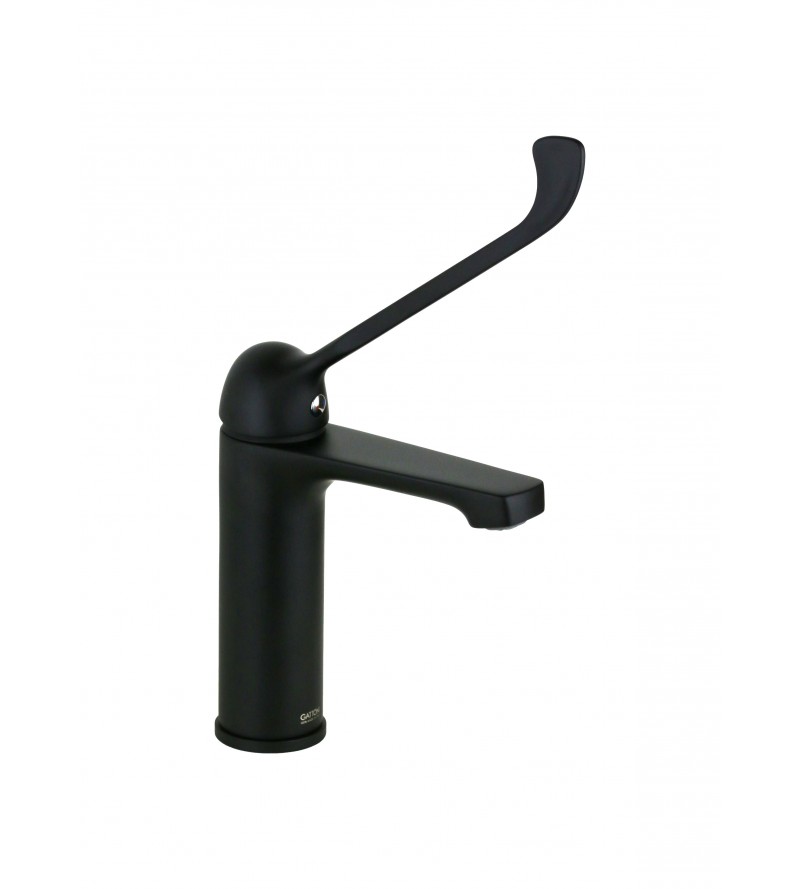 Single-hole mixer with clinical lever in matt black Gattoni 5004650NO.LC