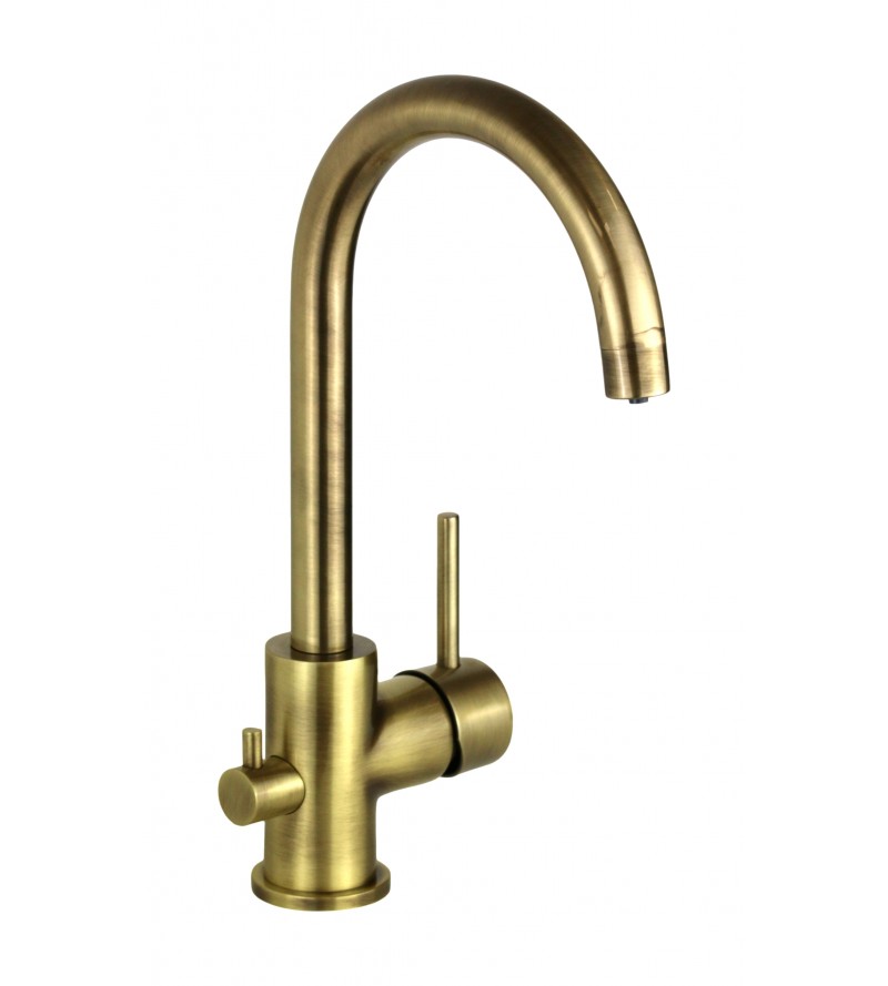 3-way filtered water kitchen sink mixer, bronze colour Nice 290044B