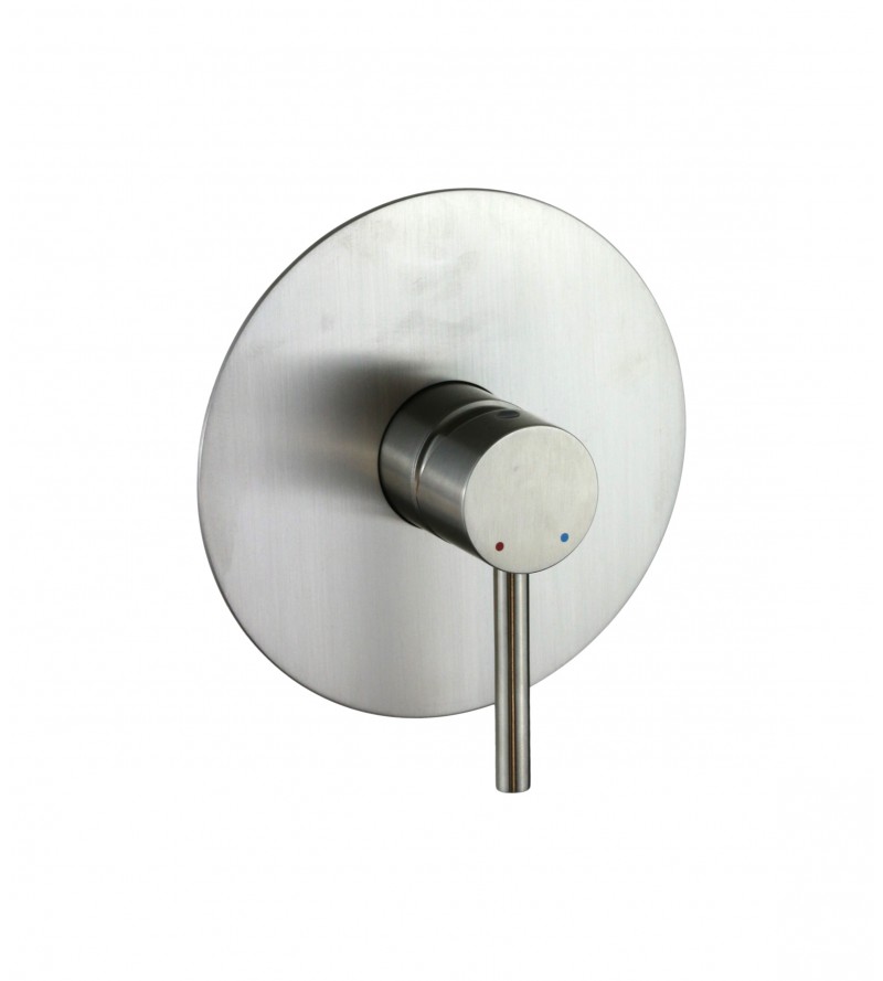 1-way built-in shower mixer, round model in AISI 316 steel Pollini Jessy Steel MXDIMC163AS