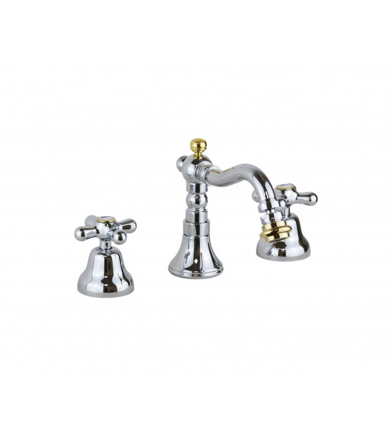 3 hole gold chrome bidet tap with swivel cone Resp Old America ART.69.174