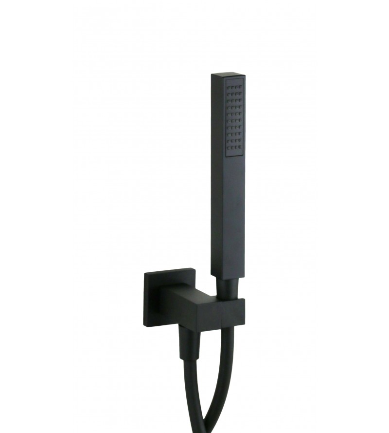 Adjustable shower set, square model, matt black color with water connection Mamoli Mendini 0000PO40012K