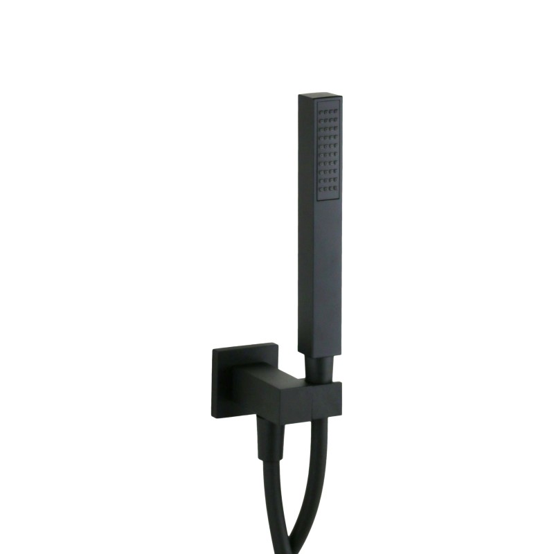 Conjunto de ducha orientable, modelo cuadrado, color negro mate con conexión de agua Mamoli Mendini 0000PO40012K