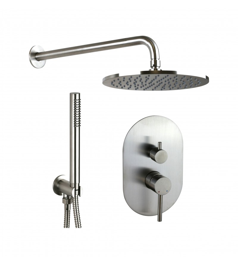 Complete round shower kit in AISI 316 steel Pollini Jessy Steel CY10407255AS